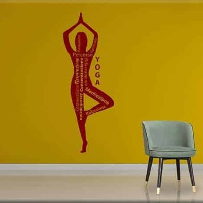 wall stickers yoga posizione meditazione