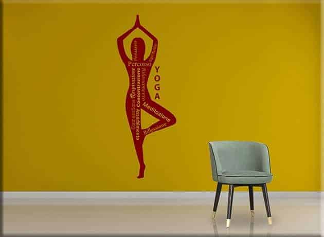 wall stickers yoga posizione meditazione