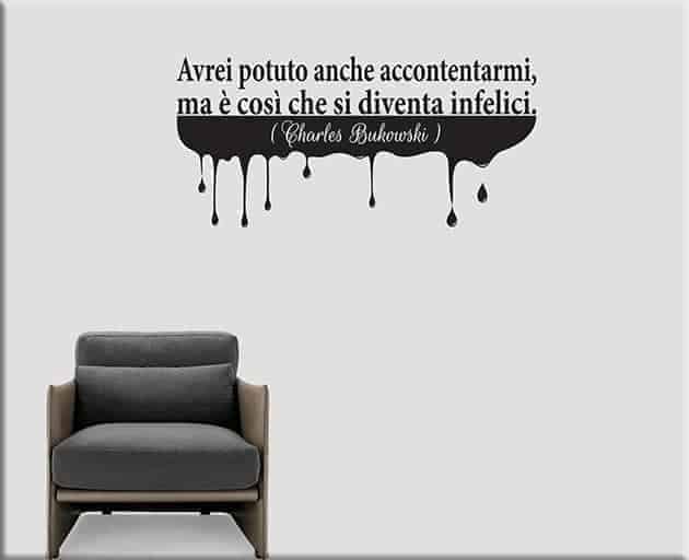 adesivi murali frase Charles Bukowski