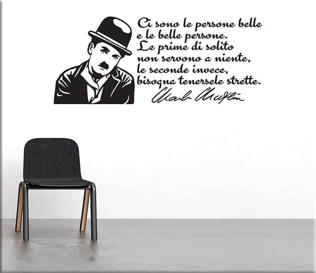 adesivi murali frase Charlie Chaplin
