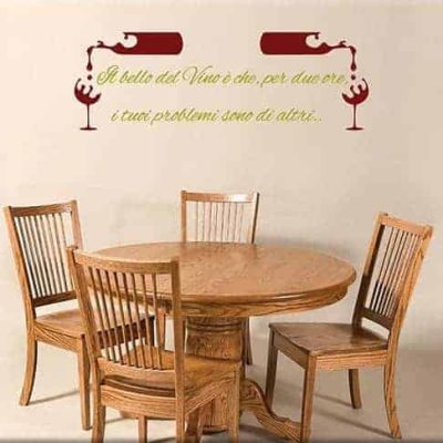 wall stickers frase vino osteria ristorante
