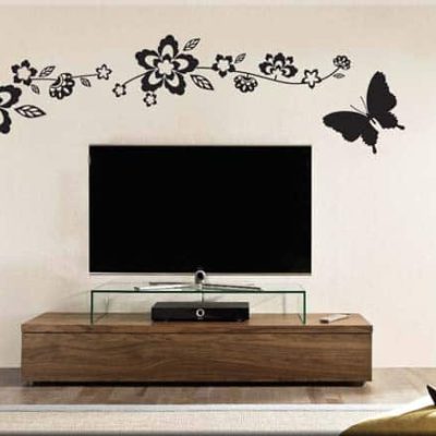 adesivi murali fiori farfalla arredo design