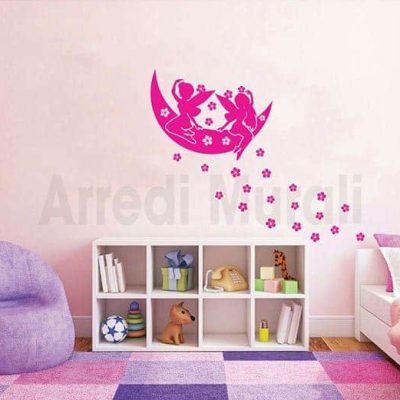 Adesivi da parete flower and fairy per arredo parete cameretta bimba