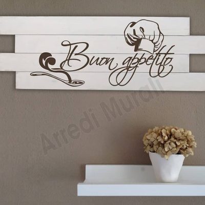 Shabby chic style pannelli murali in legno cucina
