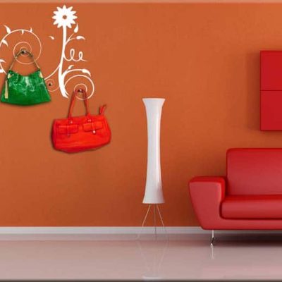 adesivi da parete appendiabiti fiore stilizzato