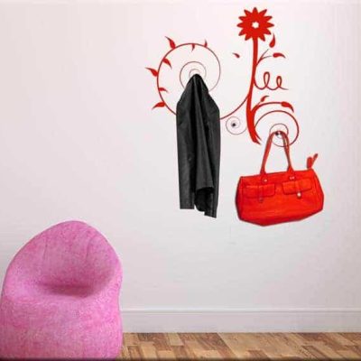 adesivi murali appendiabiti fiore stilizzato