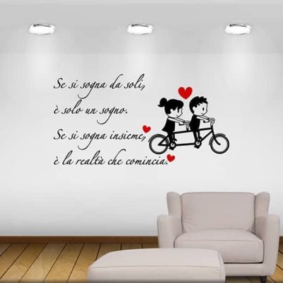 adesivi murali frase sognare insieme