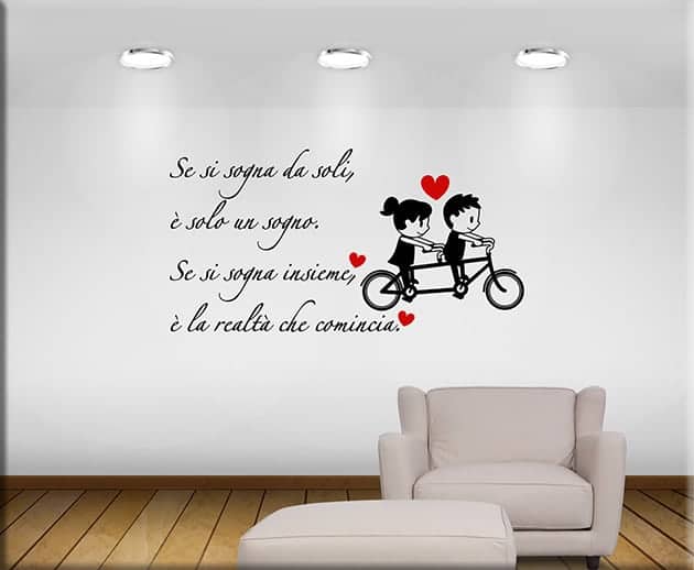 adesivi murali frase sognare insieme