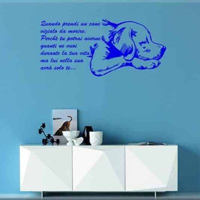 wall stickers frase quando prendi un cane
