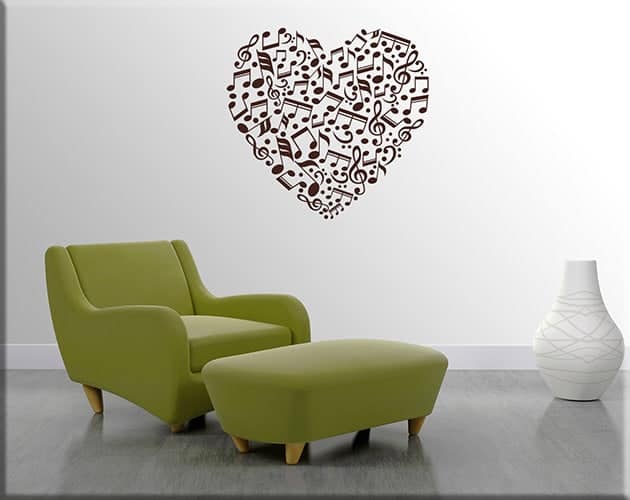 adesivi murali note love music arredo