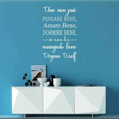 adesivi da parete frase Virginia Woolf arredo