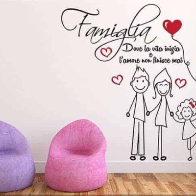adesivi murali amore famiglia frase arredo