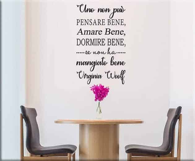 adesivi murali frase Virginia Woolf arredo