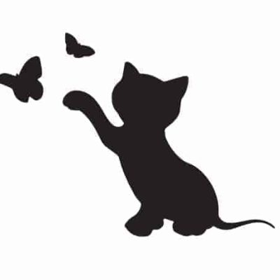 Lavagne adesive murali gatto farfalle