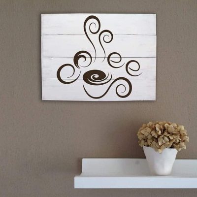 Shabby chic pannelli murali in legno coffee bar