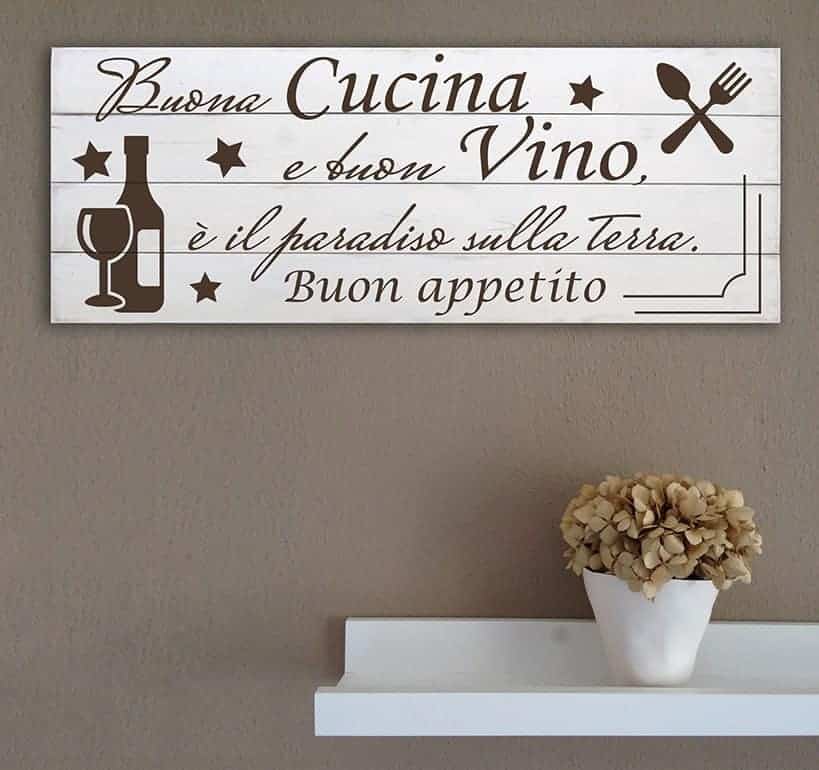 Shabby chic style pannelli murali in legno frase cucina