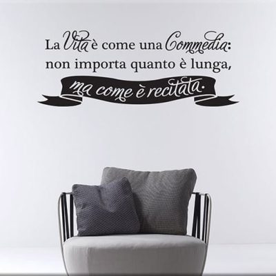 Adesivi murali frase vita Seneca arredo