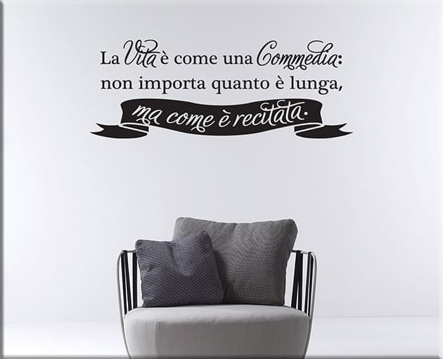 Adesivi murali frase vita Seneca arredo