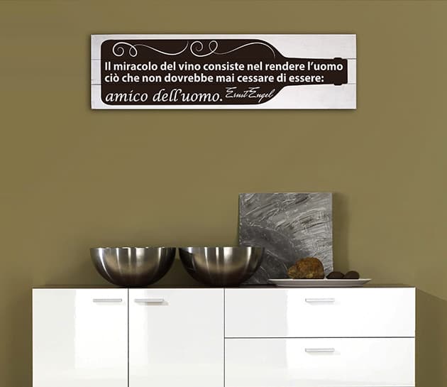 Shabby chic pannelli decorativi in legno frase vino