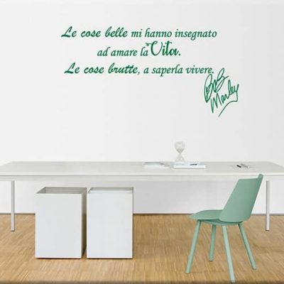 adesivi da parete frase Bob Marley arredo