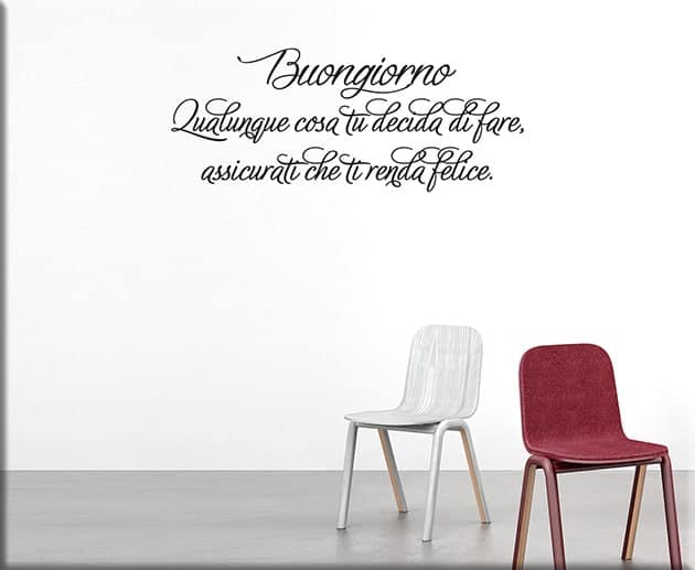 adesivi murali frase buongiorno arredo