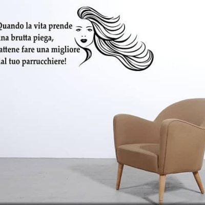 adesivi murali frase divertente parrucchiere