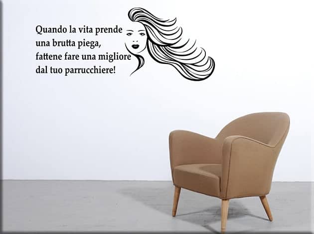 adesivi murali frase divertente parrucchiere