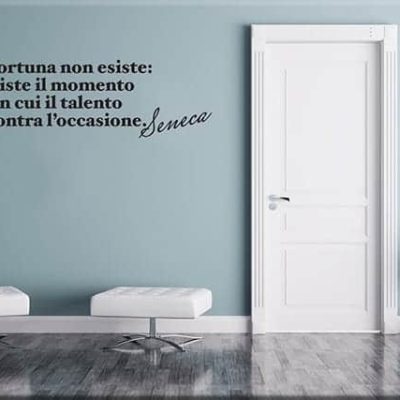 adesivi murali frase fortuna seneca arredo