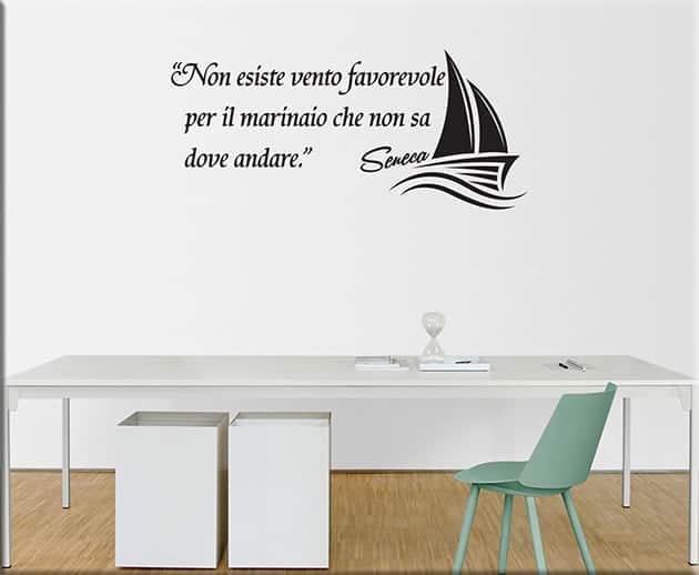 adesivi murali frase marinaio Seneca arredo