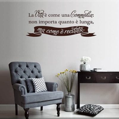 decorazioni murali frase vita Seneca arredo