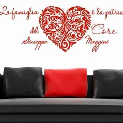 Adesivi da parete frase Mazzini famiglia