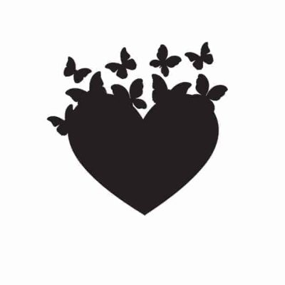 Lavagne adesive da parete cuore farfalle