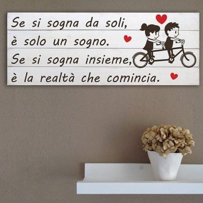 Pannelli decorativi shabby chic frase insieme
