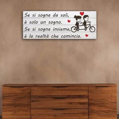 Pannelli decorativi shabby chic in legno frase insieme