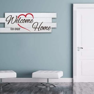 Shabby chic pannelli decorativi in legno welcome