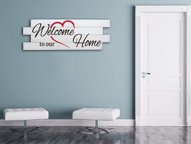 Shabby chic pannelli decorativi in legno welcome