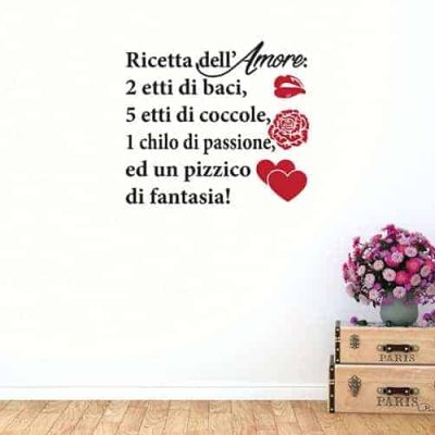 adesivi murali ricetta dell'amore