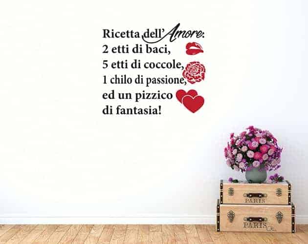 adesivi murali ricetta dell'amore