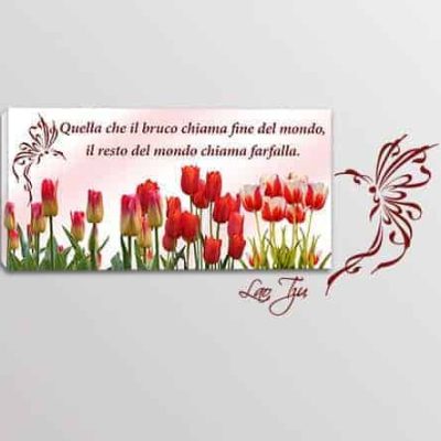 quadro moderno frase Lao Tzu adesivi murali farfalla