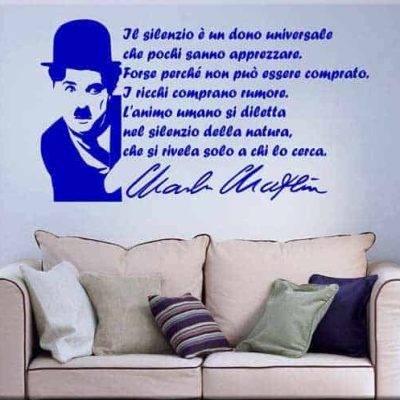Adesivi da parete arredo frase Charlie Chaplin