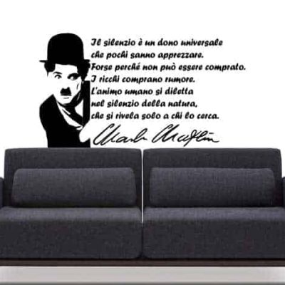 Adesivi murali arredo frase Charlie Chaplin