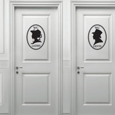 Adesivi murali indicazioni toilette uomo donna