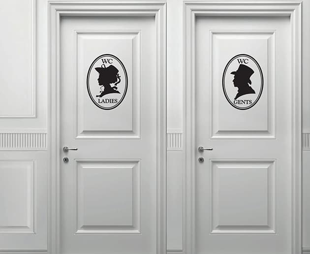 Adesivi murali indicazioni toilette uomo donna