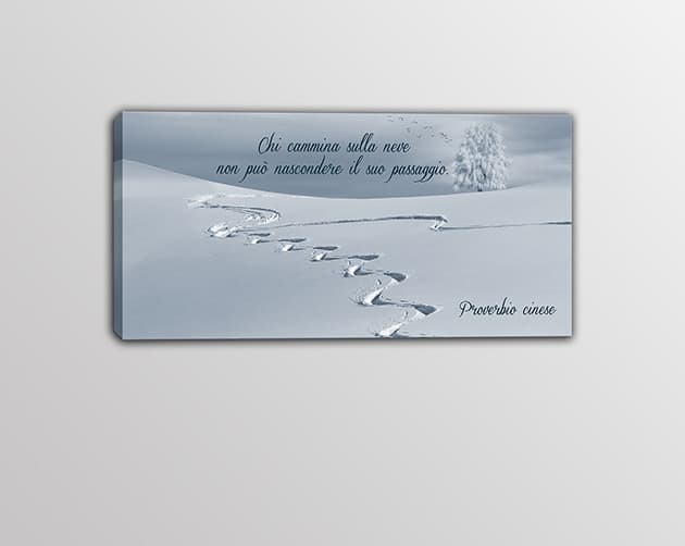 Quadro moderno frase neve proverbio cinese