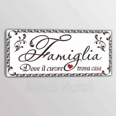 Quadro moderno stampa frase famiglia per le pareti
