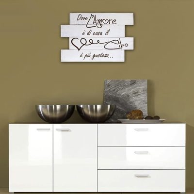 Shabby chic frase cucina pannelli decorativi in legno