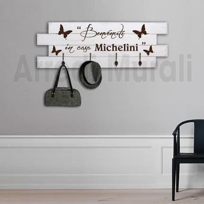 Shabby chic pannelli personalizzati appendiabiti in legno 1