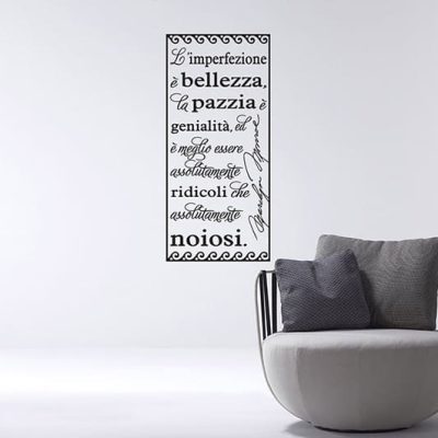 adesivi murali Marilyn Monroe frase arredo