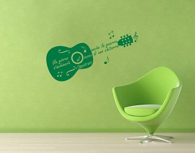 adesivi murali frase Jim Morrison chitarra