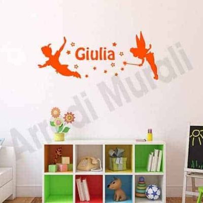 Adesivi murali nome personalizzato Peter Pan
